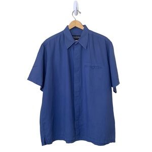 Vintage 90s Y2K Pelle Pelle Linen Blend Button Up Short Sleeve Shirt Size Medium